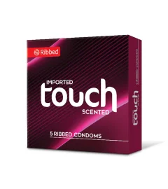 Touch Red Ribbed Condoms